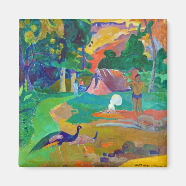 Liggande med Peacocks, Gauguin Magnet (Framsidan)