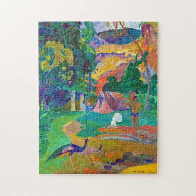 Liggande med Peacocks, Gauguin Pussel (Vertikal)
