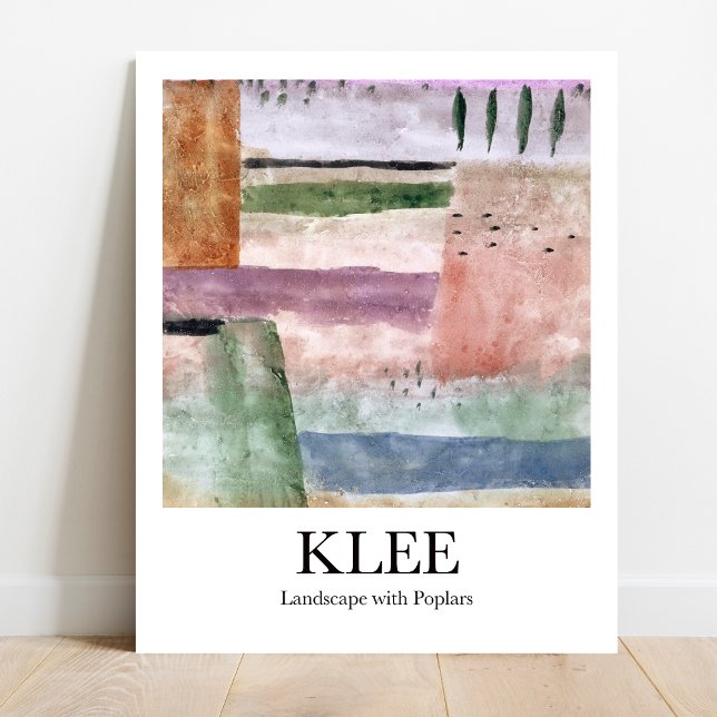 Liggande med poplars av Paul Klee Poster (Klee's iconic Landscape with Poplars on YOUR wall! High-quality art poster)