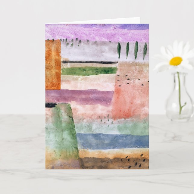 Liggande med poplars - Paul Klee - Abstrakt Art Kort (Liten växt)