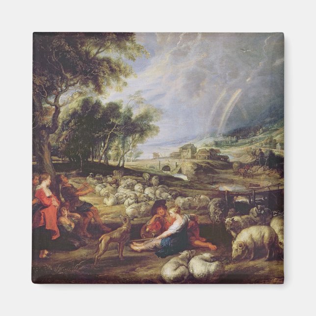 Liggande med regnbåge magnet (Framsidan)