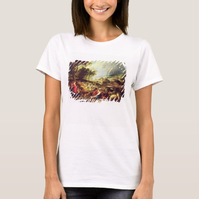 Liggande med regnbåge (olja på arbetsyta) tee shirt (Framsida)