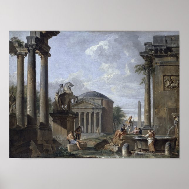 Liggande med Roman Ruins Poster (Framsidan)