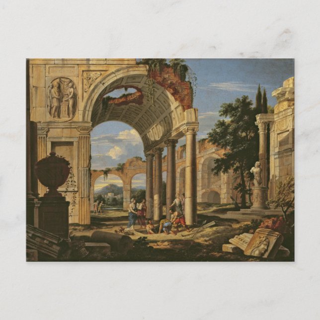 Liggande med ruiner, 1673 vykort (Framsida)