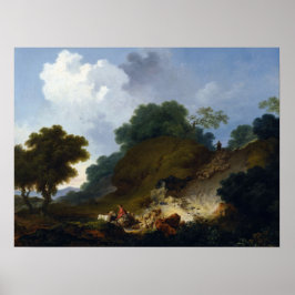 Liggande med Shepherdsen efter Fragonard Poster