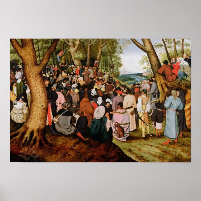 Liggande med St John the Baptist Preaching Poster (Framsidan)
