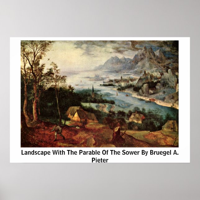 Liggande med torkarens parabel vid Bruegel Poster (Framsidan)