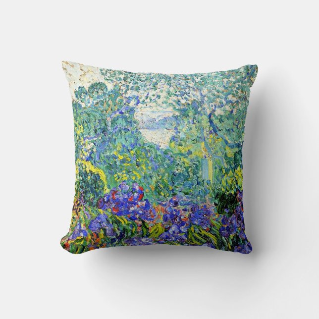 Liggande med violett irisse kudde (Framsida)