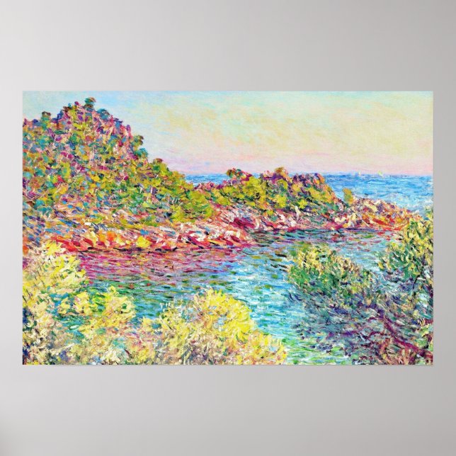 Liggande nära Monte Carlo (av Claude Monet) Poster (Framsidan)