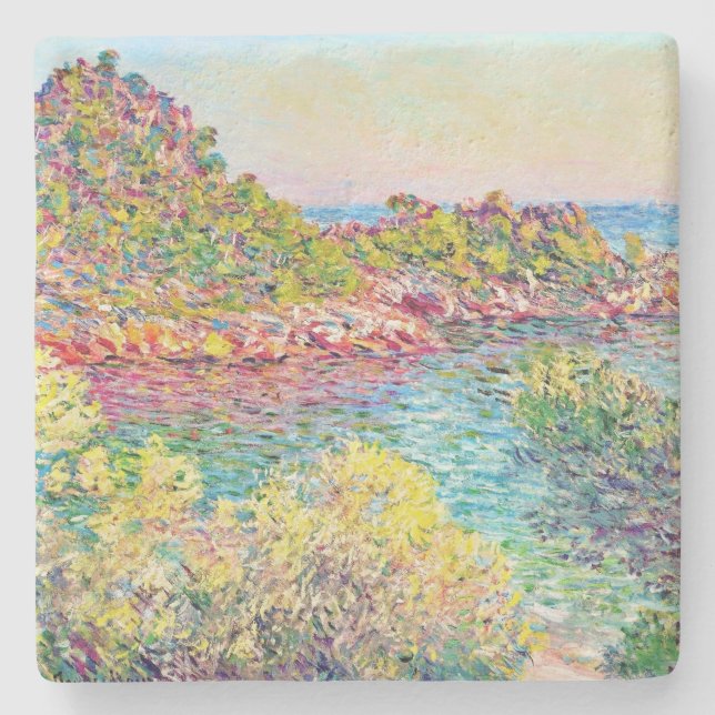 Liggande nära Monte Carlo (av Claude Monet) Stenunderlägg (Framsidan)