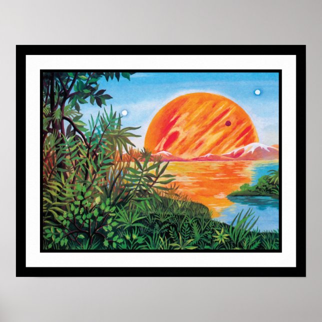 Liggande på Europa - Sci Fi Jupiter Måne-målning Poster (Framsidan)