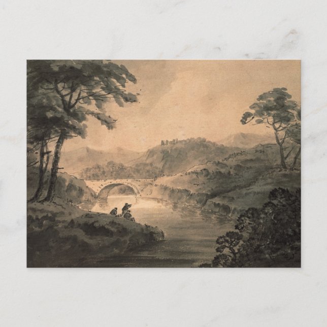 Liggande (penna och bläck tvättar) vykort (Framsida)