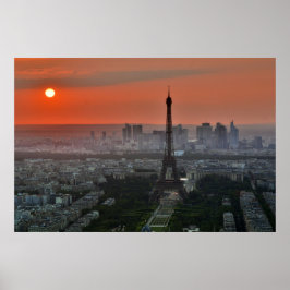 Liggande Poster - Dawn i Paris Eiffel Torn