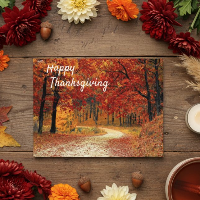 Liggande scenläge happy thanksgiving - höst vykort (Skapare uppladdad)
