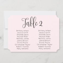 Liggande sittplatsplan för bröllop. Rosa modern Inbjudningar