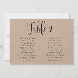 Liggande sittplatsplan för bröllop. Rustic modern Inbjudningar