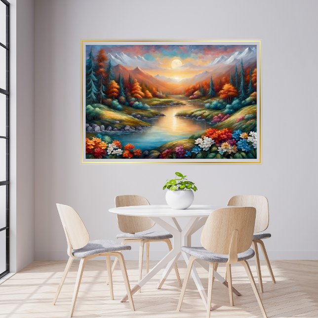 Liggande solnedgång Modern Art Poster (Landscape Sunset Modern Art Poster)