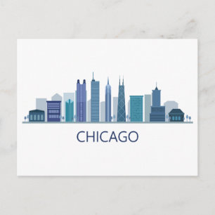 Liggande stad   Chicago, Illinois Vykort