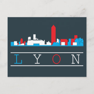Liggande stad   Lyon, Frankrike Vykort
