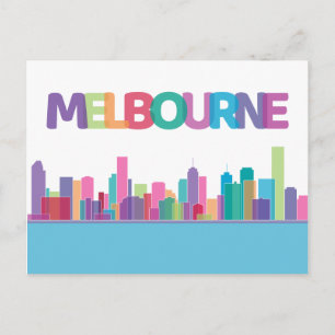 Liggande stad Melbourne, Australien Vykort