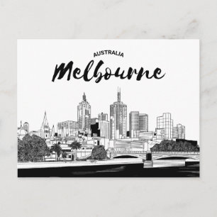 Liggande stad Melbourne, Australien Vykort
