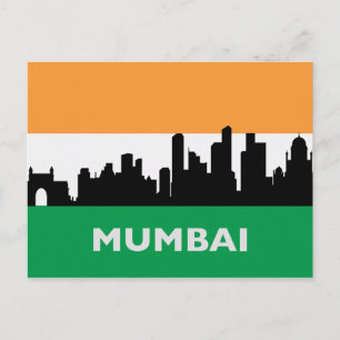Liggande stad Mumbai, Indien Vykort