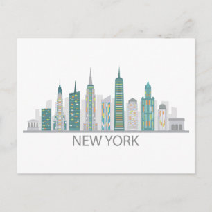 Liggande stad   New York City, New York Vykort