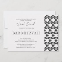 Liggande stjärna mönster Pub Mitzvah-inbjudan