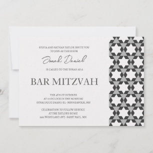 Liggande stjärna mönster Pub Mitzvah-inbjudan Inbjudningar