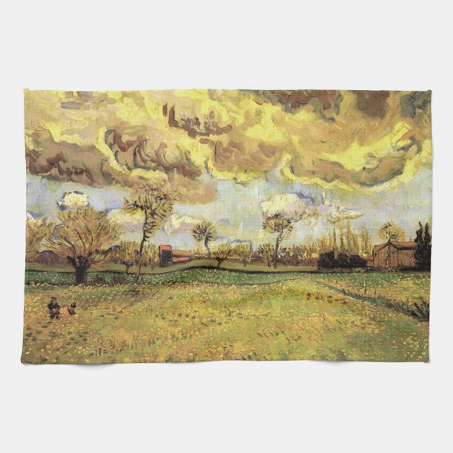 Liggande under Stormy Himlar av Vincent van Gogh Kökshandduk (Horisontell)