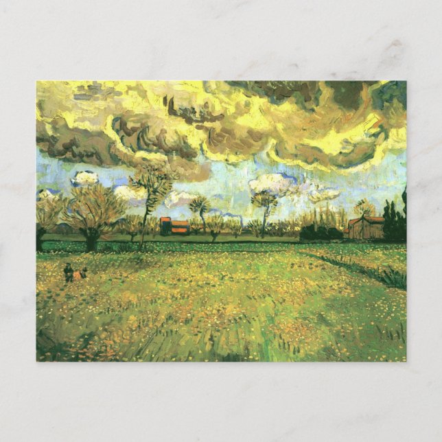 Liggande under Stormy Himlar, Van Gogh Fine Art Vykort (Framsida)