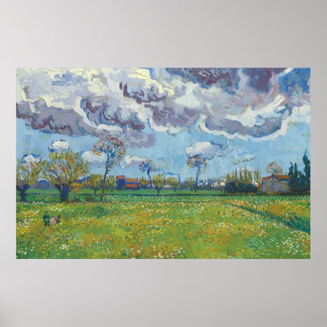 Liggande under Stormy Himlar Vincent Gogh Poster (Framsidan)