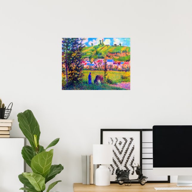 Liggande vid Chaponval Camille Pissarro 1880 Poster (Hemmakontoret)