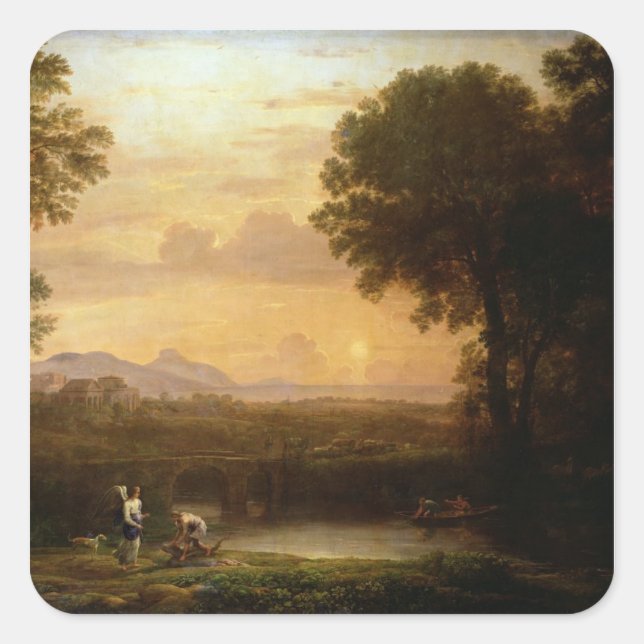 Liggande vid Dusk Fyrkantigt Klistermärke (Framsida)