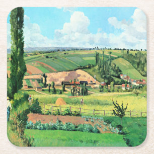 Liggande vid Les Patis, Pontoise, berömd-målning, Underlägg Papper Kvadrat