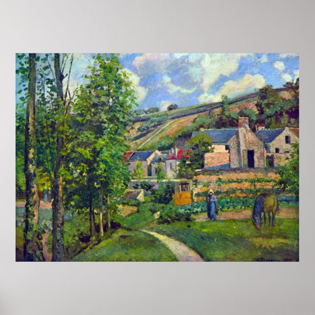 Liggande vid Pontoise vid Camille Pissarro Poster (Framsidan)