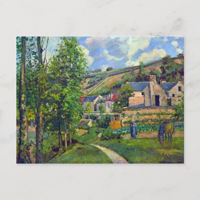 Liggande vid Pontoise vid Camille Pissarro Vykort (Framsida)