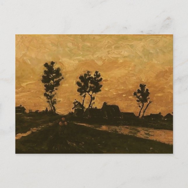 Liggande vid Sunset, Van Gogh Fine Art Vykort (Framsida)