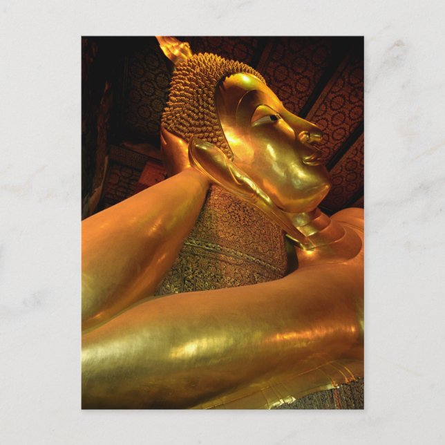 Liggende Buddha i Wat Pho-templet i Bangkok Vykort (Framsida)