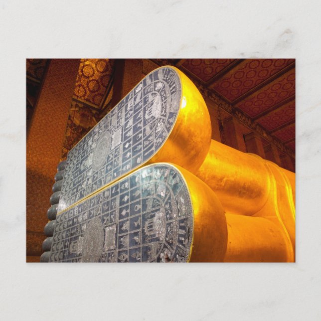 Liggende Buddha, Wat Pho, Bangkok. Vykort (Framsida)