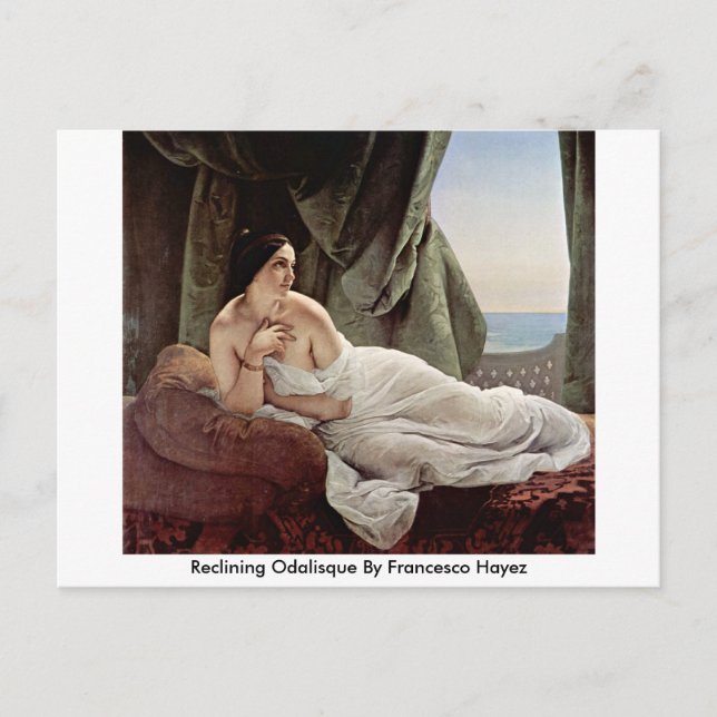 Liggende Odalisque Av Francesco Hayez Vykort (Framsida)