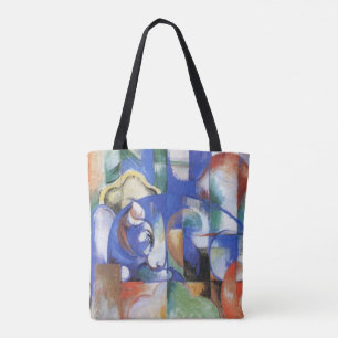 Liggende stier by Franz Marc, Vintage Kubism konst Tygkasse