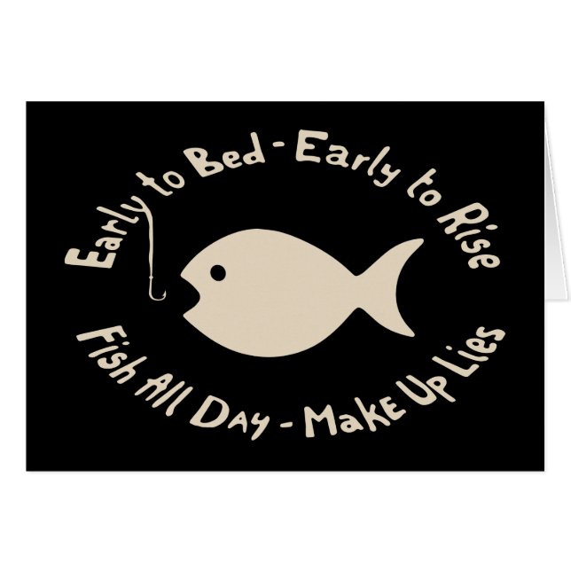 Ligger tidig fisk hälsningskort (Framsidan Horizontal)