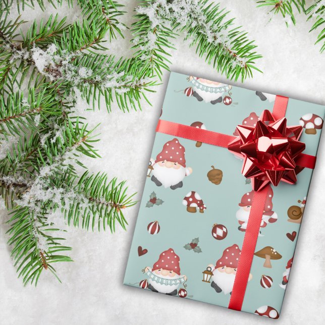Ligh Grönt Nordiska jultomten Presentpapper (Skapare uppladdad)