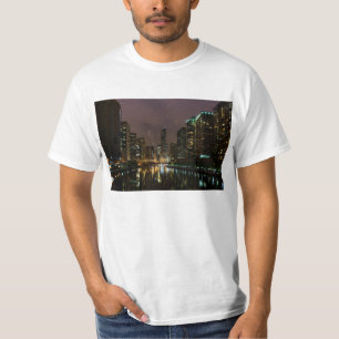 Ligh Strejka Over Chicago River T Shirt