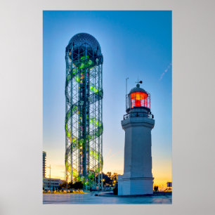 Lighhouse och Alfabetisk Torn Poster