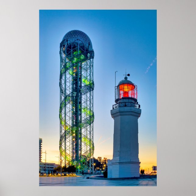 Lighhouse och Alfabetisk Torn Poster (Framsidan)