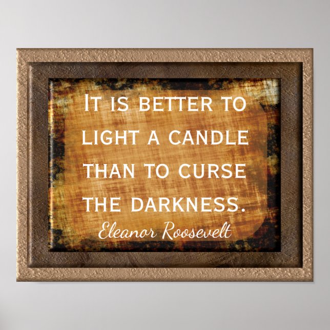 Light a Candle Print - citat Eleanor Roosevelt Poster (Framsidan)