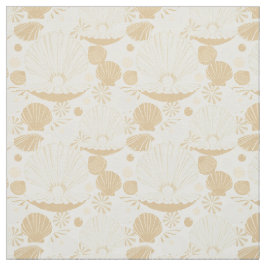 Light Airy Seashells Mönster på White Tyg