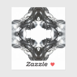 Light and Darkness Abstract Black White Fluid Art Klistermärken